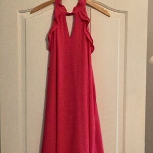 She + Sky Red Halter High-Low Dress
